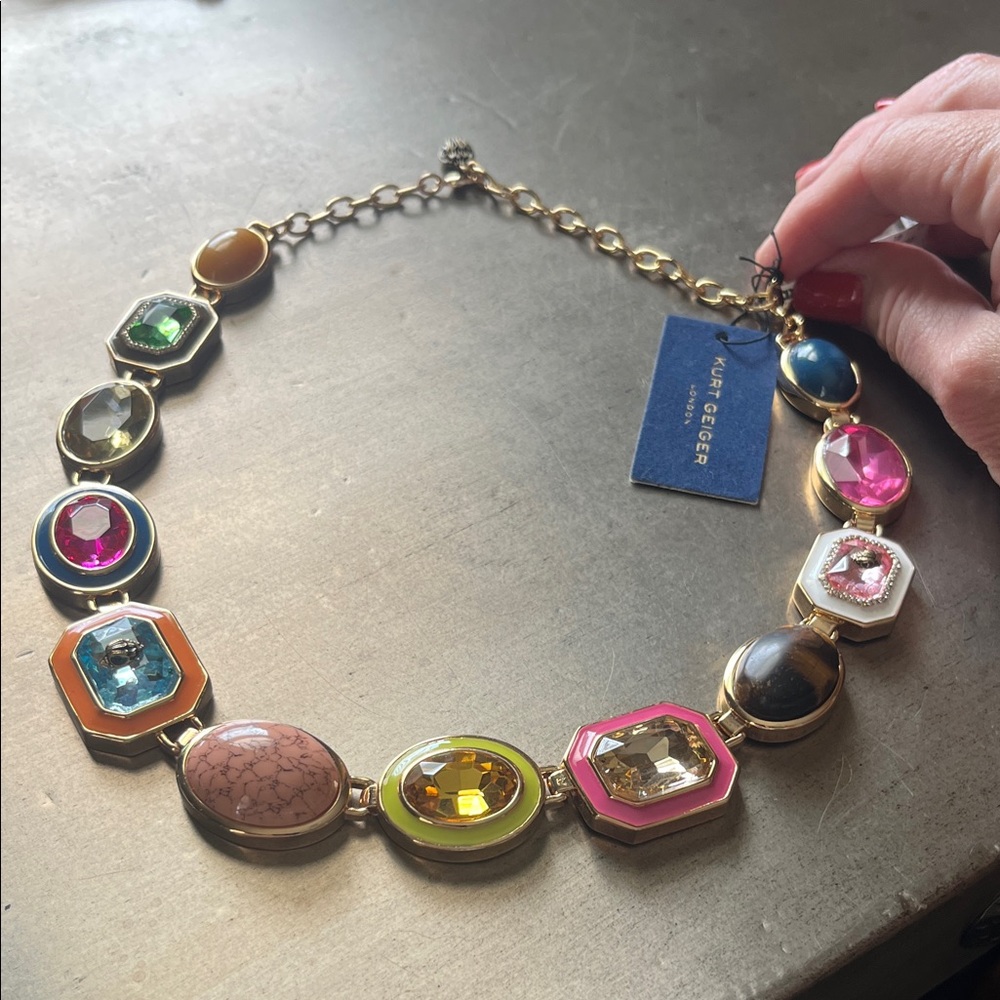 Kurt Geiger Vibrant Gemstone Necklace - Picture 2 of 9